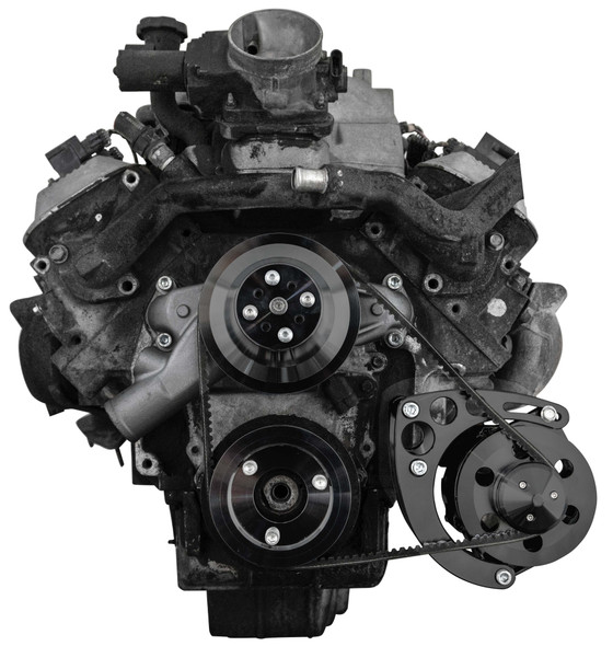 Chevy 8100 L18 V-Belt System - Alternator Only - SWP - Stealth Black, Front