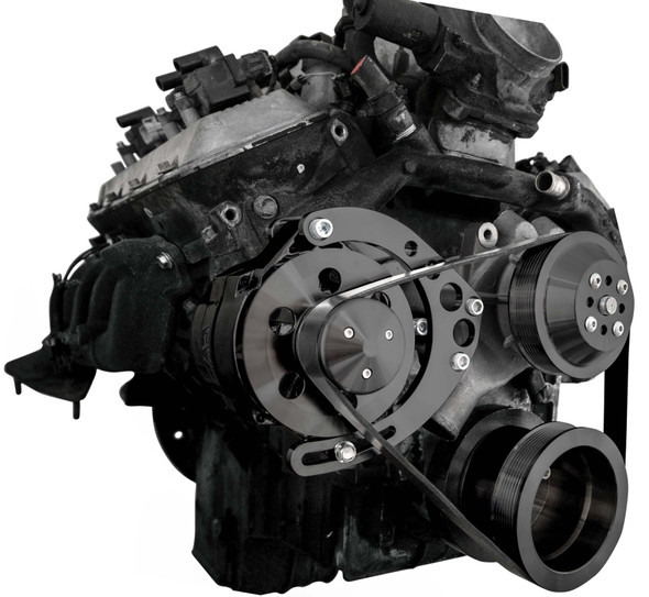 Stealth Black Chevy 8100 L18 Serpentine Conversion System - Alternator Only - LWP