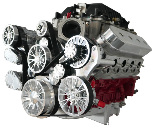 CLEAR Chevy LS Magnuson Magnum TVS2650 Supercharged Reaper Serpentine System -RIGHT AC