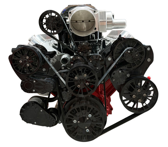 Chevy LS Whipple® WK-1810 2.9L Supercharged Reaper Serpentine System, Black, Front Chevy LS Whipple® WK-1810 2.9L Supercharged Reaper Serpentine System, Black, Front