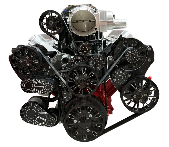 Black Diamond Chevy LS Whipple™ WK-1810 2.9L Supercharged Reaper Serpentine System, Front, AC