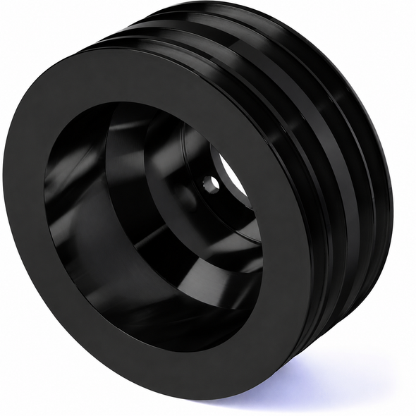 Small Block Chrysler Crankshaft Pulley 4V - High Flow, Black