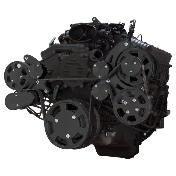 Stealth Black Serpentine System for LT1 Generation II - Power Steering & Alternator