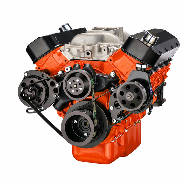 Black Chevy Big Block Serpentine Conversion Kit - Power Steering