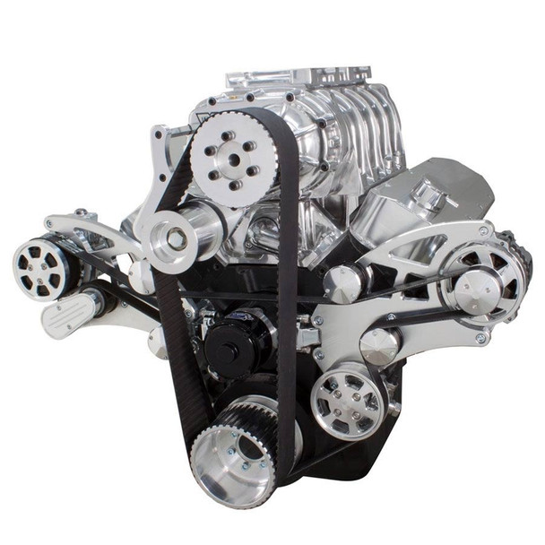 Serpentine System for Big Block Chevy Supercharger - AC, Power Steering & Alternator with EWP & Root Style Blower