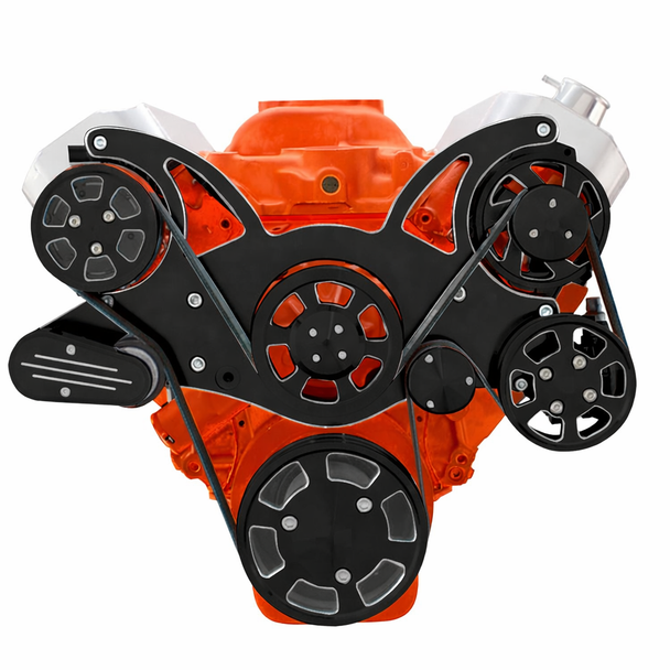 Black Diamond Big Block Chevy Wraptor Serpentine System, Front, AC