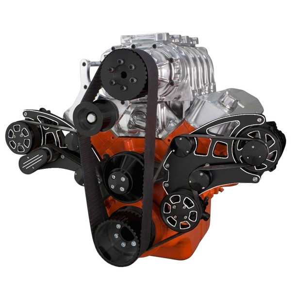 Black Diamond Serpentine System for Big Block Chevy Supercharger - AC, Power Steering & Alternator - All Inclusive