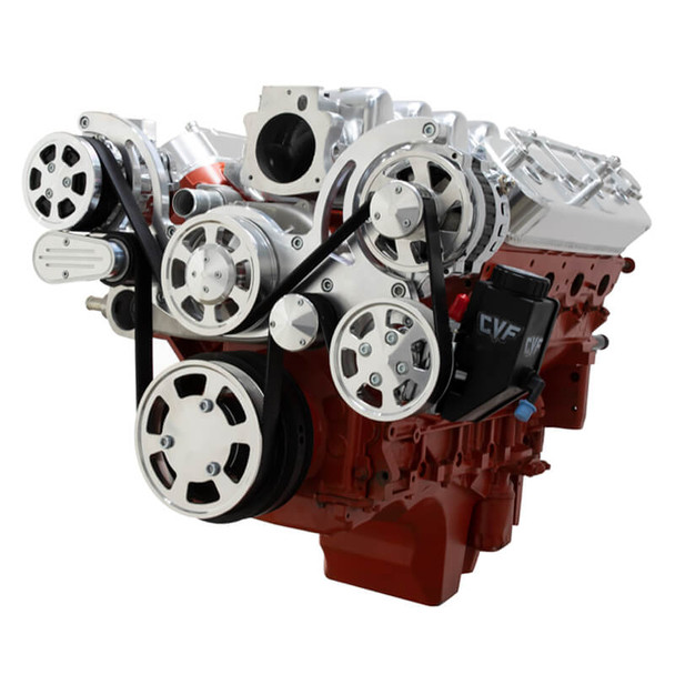 Chevy LS Engine Serpentine Kit - AC, Alternator & Power Steering - Mid-Mount