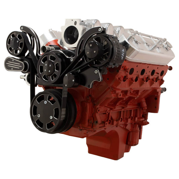 Black Diamond Chevy LS Engine Mid Mount Serpentine Kit - Alternator Only