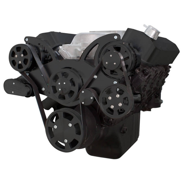 Black Serpentine System for Big Block Chevy - AC, Power Steering & Alternator