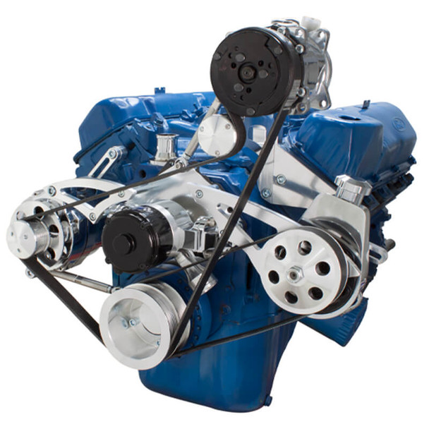 Ford 351C, 351M & 400 Serpentine System - AC, Power Steering & Alternator - EWP