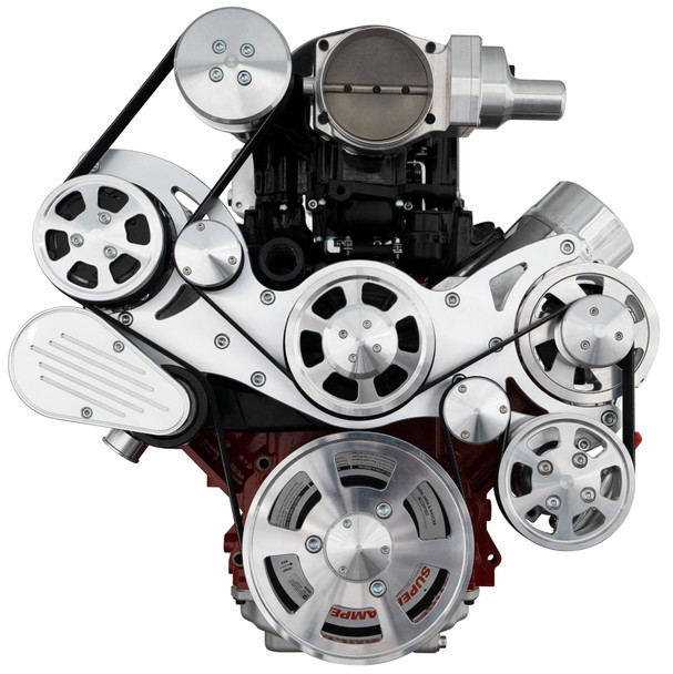 Chevy LS Whipple Supercharged Wraptor Serpentine System, Front, AC