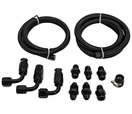 Power Steering Line Kit - Black Finish