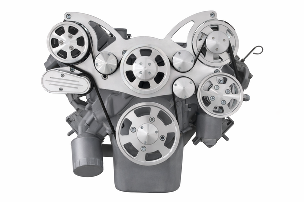 Cadillac 500 Wraptor Serpentine System, Front, Polished