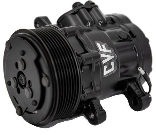 Peanut Style AC Compressor, Black, 8 Rib Clutch | CVF Racing