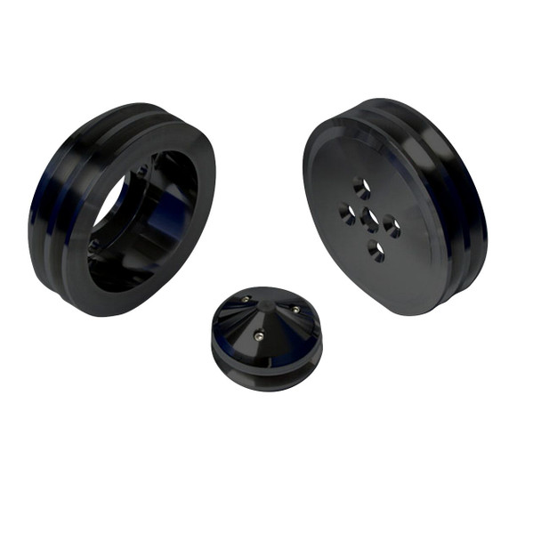 Stealth Black Short Ford Small Block Pulley Kit PS