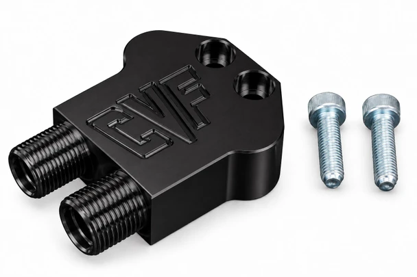 Black Air Compressor Manifold AC Line Fitting 90-Degree Adapter Block