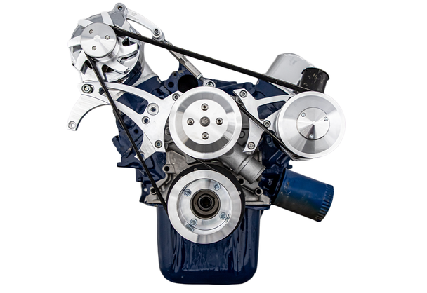 Small Block Ford 5.8L Serpentine Conversion Kit; Non-AC Applications, Front