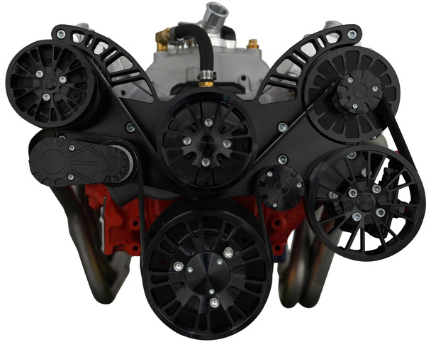 Small Block Chevy All Inclusive Reaper Serpentine System - Stealth Black