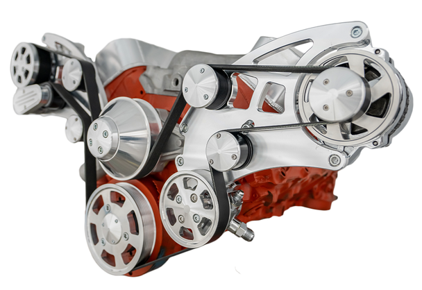 Big Block Chevy Wide Mount Wraptor Serpentine System, AC, Right