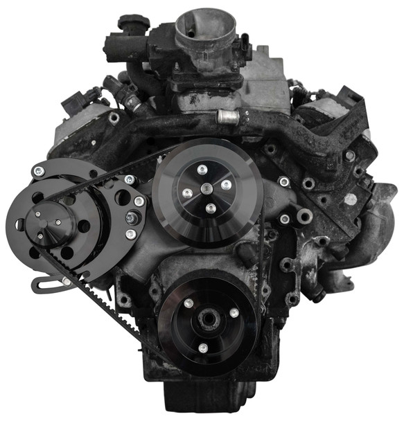 Chevy 8100 L18 V-Belt System - Alternator Only - LWP - Stealth Black, Front