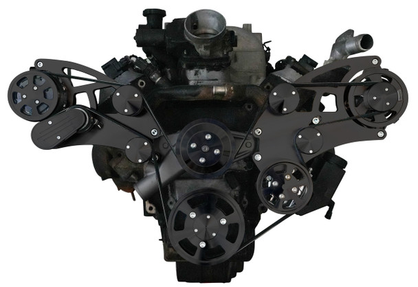 Stealth Black Chevy L18 All Inclusive Wraptor Serpentine System, Front