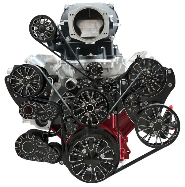 Chevy LS Magnuson TVS2650 Supercharged Reaper Serpentine System, Black Diamond