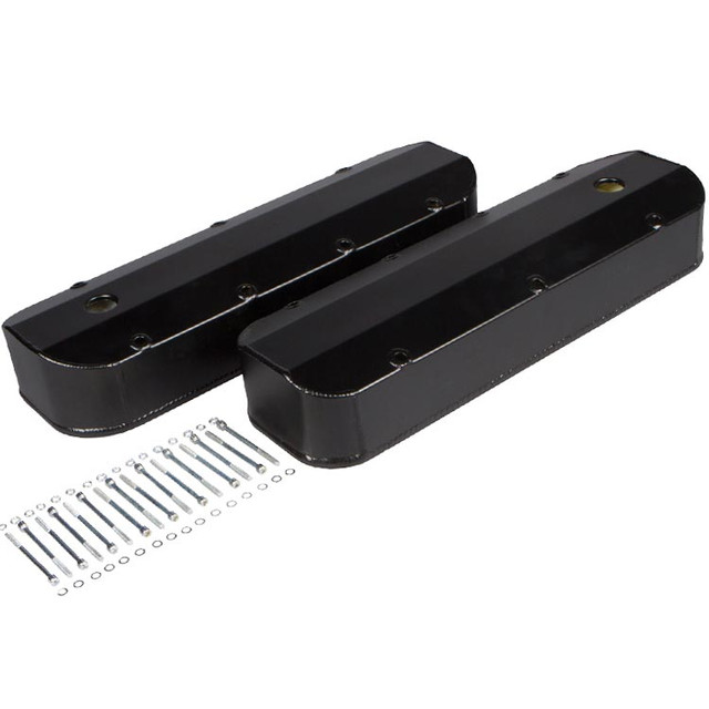 Stealth Black Ford FE Engine Fabricated Valve Covers, 390-427-428