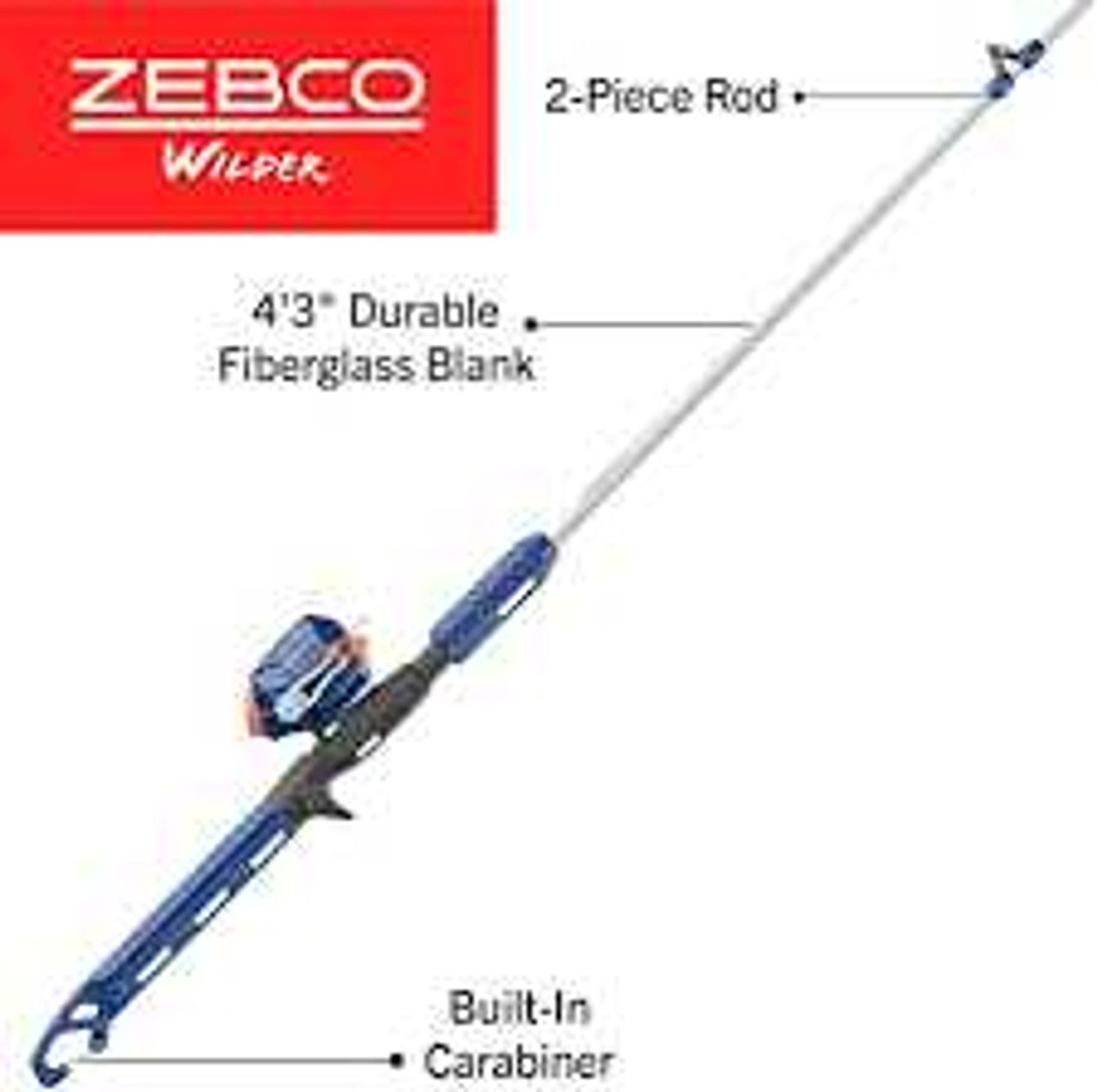 Zebco Wilder 4'3 2 pc Spinning Comboz ROD/REEL COMBOS