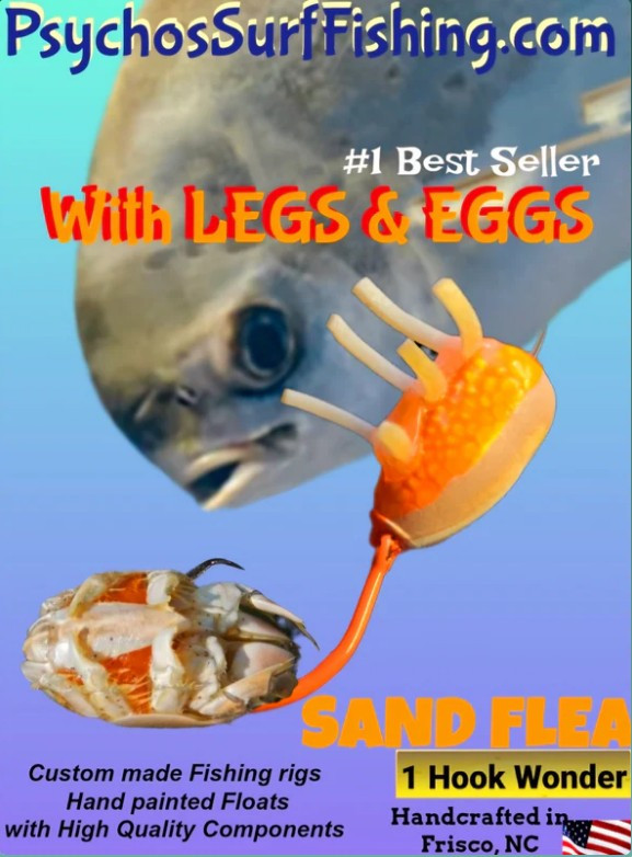 Psycho's Surf Fishing Sand Flea with Legs and Eggs Frank