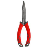 EAGLE CLAW Eagle Claw 8" Longnose Pliers, a versatile hand tool with a steel body and red ergonomic handle grips for fishing, electrical, or general use.