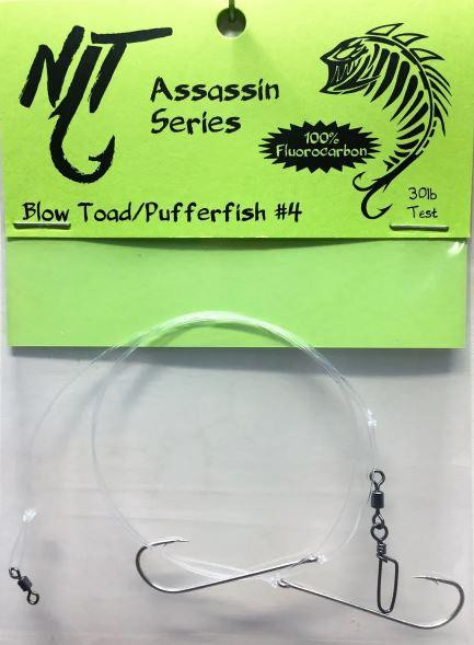 NINJA TACKLE Ninja Tackle BlowToad / Pufferfish Rig, clear circular fishing rig with hooks and connectors for fishing