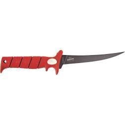 BUBBA BLADE Bubba Blade BB1-7F 7" Tapered Flex, fishing knife with red handle and sharp black blade
