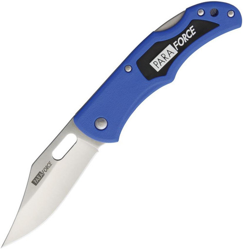Accusharp ParaForce Lockback Knife, blue handled folding knife with a sharp silver blade and black accents for outdoor and survival use.