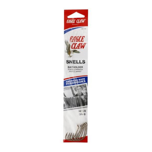EAGLE CLAW Eagle Claw 139H Baitholder Snelled Hook, packaged fishing hooks for bait fishing.
