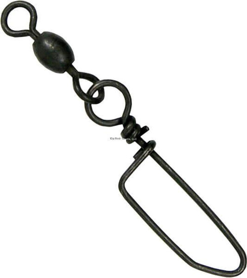 BILLFISHER Billfisher Coastlock Snap Swivel, close-up image of a black swivel with a snap hook for fishing tackle.
