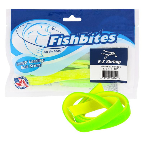 FISHBITES Fishbites EZ-Shrimp Longer Lasting Fish Bait, green scented shrimp imitations for fishing