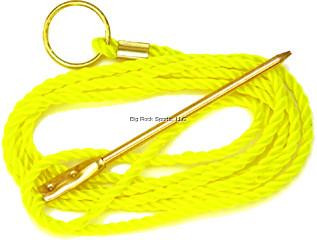 EAGLE CLAW Eagle Claw 04300-008 Stringer 9', bright yellow nylon stringer with metal clip and hook for fishing.