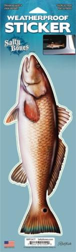 SALTY BONES Salty Bones Decal, weatherproof fish-shaped decal featuring a realistic fish design.