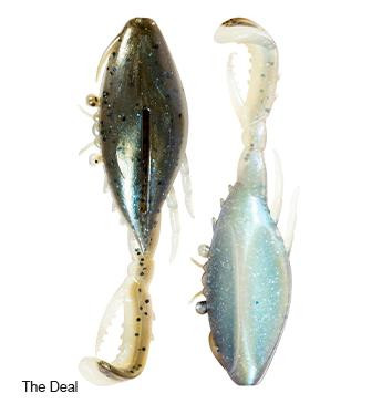 Z-MAN FISHING PRODUCTS INC. Z-Man Kicker CrabZ, soft plastic fishing lures resembling crabs in green and white colors.