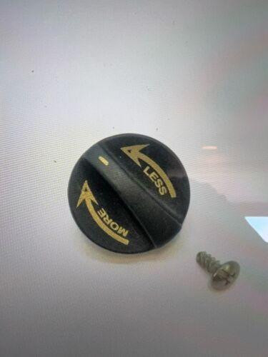 F&F Penn Low Profile Knob for Fathom Reels, black round knob with yellow branding and a screw.