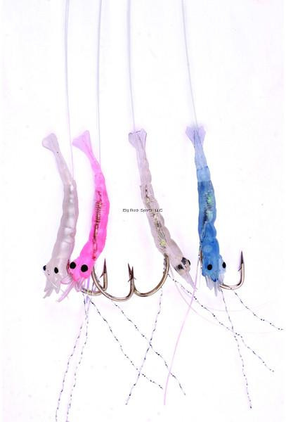 EAGLE CLAW Eagle Claw L945-2 Lazer Sharp Bait, fishing hooks with colorful soft plastic squid lures attached for fishing.