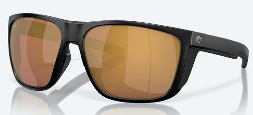 COSTA Costa Ferg XL sunglasses, black frame with golden mirrored lenses.