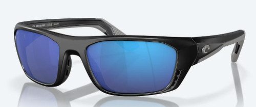 COSTA Costa Whitetip Pro, polarized sunglasses with black frame and blue mirrored lenses for diving and water sports.