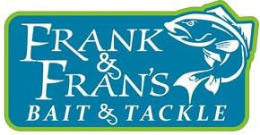 F&F Frank & Fran's Electronic Gift Card, a promotional card featuring the logo with fish graphic and blue background for bait and tackle products