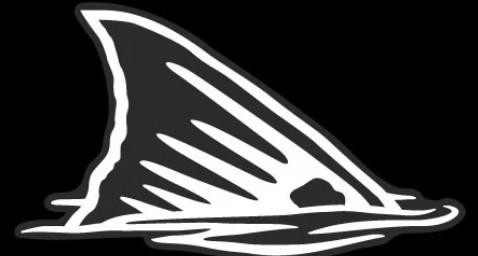 SALTY BONES Redfish Tail Plotted Style Mega, illustration of a redfish tail with plotted style design in black and white.