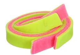 FISHBITES Fishbites E-Z Flea Electric Chicken Long Lasting, coiled flea prevention collar in bright pink and neon yellow colors.
