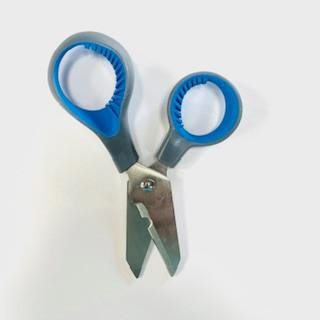 TSUNAMI Tsunami Scissors, compact blue and gray scissors with rounded handles for precise cutting.