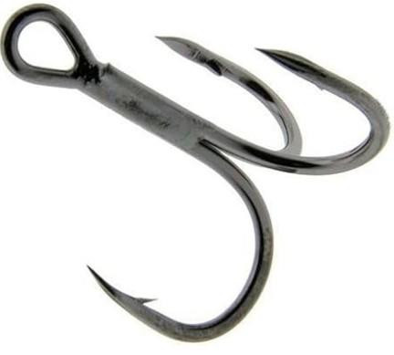 Owner 5641-101 Stinger-41 Treble, fishing treble hook with three sharp curved points and a large eye for attaching to fishing line.