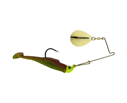Strike King Strike King Redfish Magic Spinnerbait, fishing lure with a soft plastic bait and metallic spinner blade.
